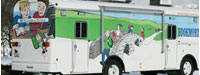 Attractive exterior graphics make your bookmobile unique