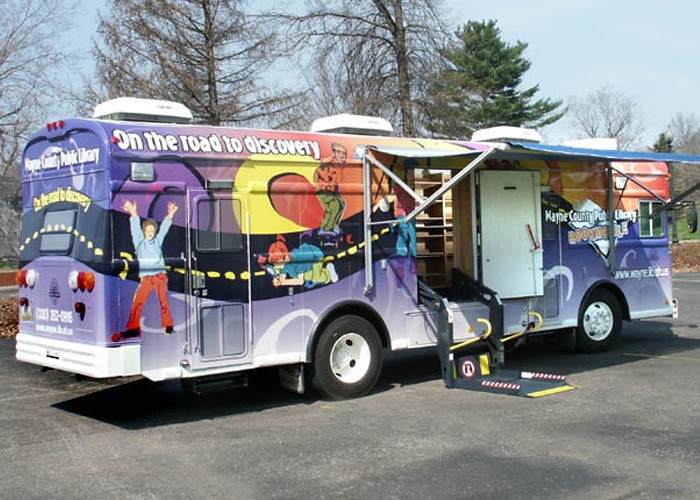 Concept bookmobile featuring wheelchair lift