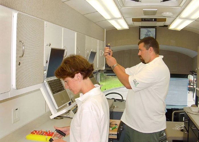 Biolab researchers at work
